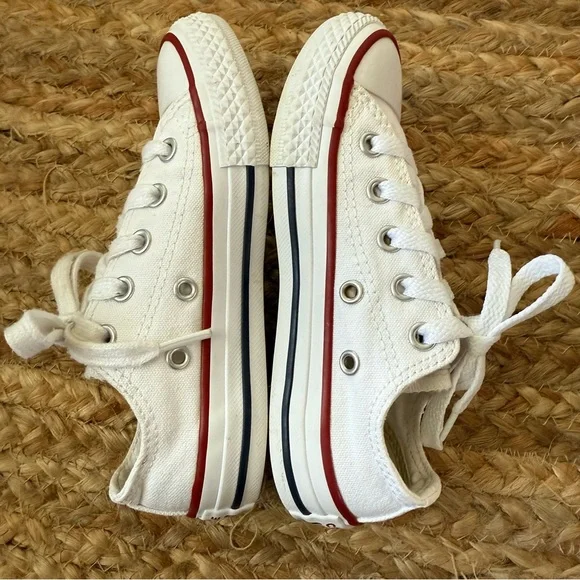 Converse All Star Little Kid Size 11 White Low Top Sneakers - Picture 5 of 8